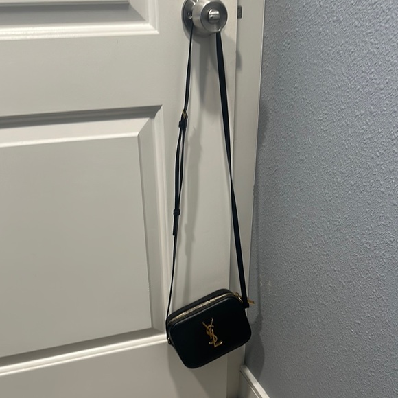 Yves Saint Laurent Mini Lou Camera Bag Black and Gold Crossbody Bag - Picture 1 of 11